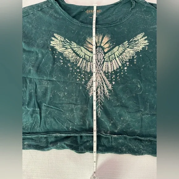 Shyanne Teal Short Sleeve Tee with Eagle Design - Picture 6 of 6
